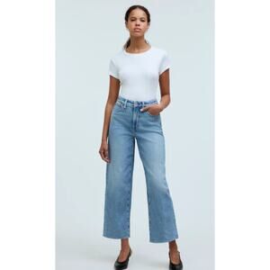 Madewell The Curvy Perfect Vintage Wide-Leg Crop Jeans Altoona Wash Size 31 Tall